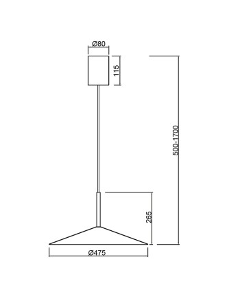 CALICE * COLGANTE GRANDE LED 1L - CAFÉ